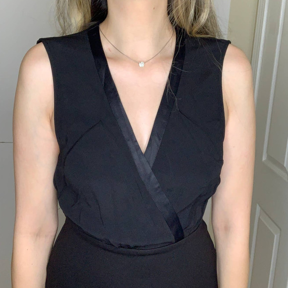 Bec & Bridge Black Faux Wrap Asymmetrical Dress Womens Size 4 - Picture 4 of 16